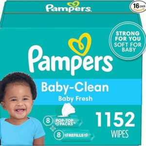 pampers baby fresh scented baby wipes combo, 72 count (pack of 16)