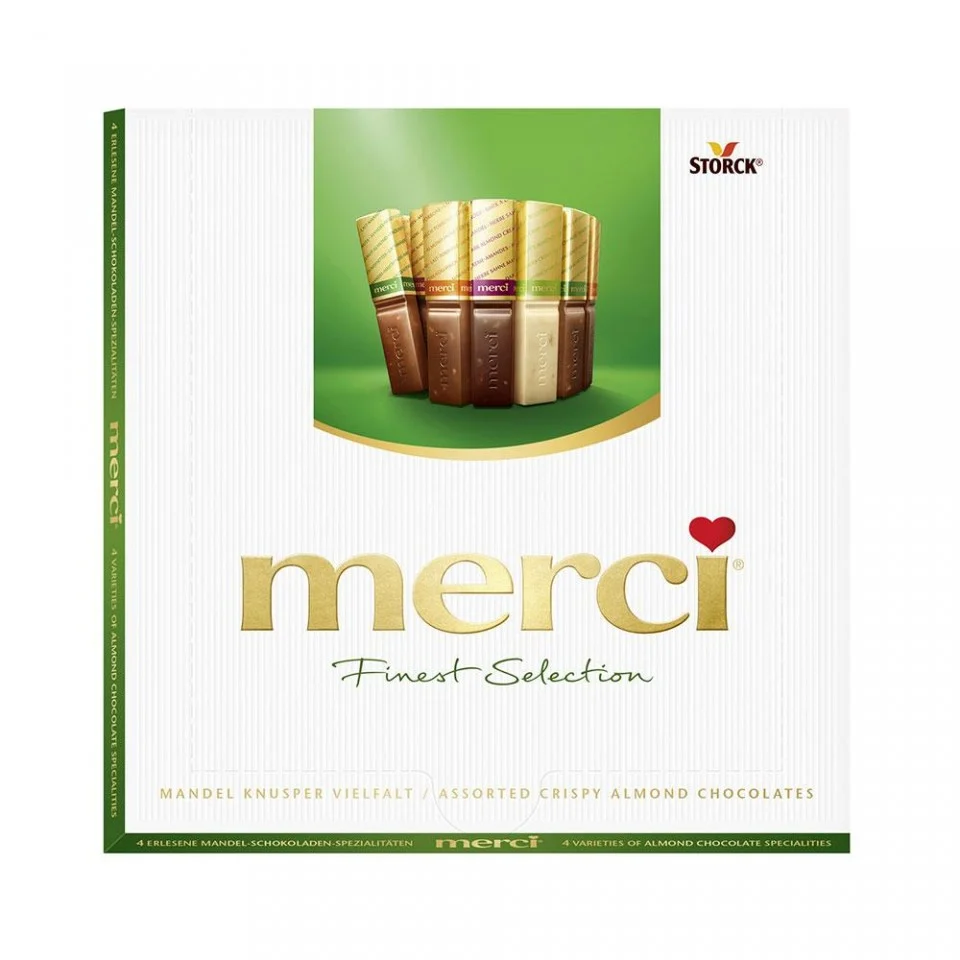 thank you assortment of crispy almond chocolates 250g